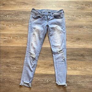 Women's Distressed Gray Jeans
